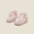 Sparkling pink princess style baby girl snow boots with large bow and warm fleece lining - Size 15 (Inner Length 12.0cm) / Bowknot Princess Style / Pink
