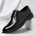 Elegante schwarze Herrenlederschuhe für die Hochzeit mit 8 cm Erhöhung - 37 / Schwarz