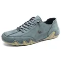 Zapato casual para hombre estilo pulpo en nubuck gris azulado con suela antideslizante - 35 / Verde