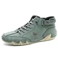 Botas casuales altas de hombre tipo pulpo en nubuck verde salvia con suela de caucho - 35 / Verde