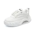 Stylish men's white chunky dad sneakers featuring thick height-increasing air cushion sole - 38 / White