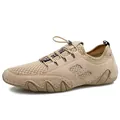Ademende casual herenschoenen van varkensleer mesh in khaki, ideaal voor het najaar - Khaki (1919)