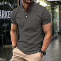 Men's athletic slim fit stand collar polo shirt with chest pocket in charcoal grey finish - S / Tops / Gray