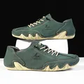 Chaussures Martin décontractées pour hommes en bleu canard avec semelle antidérapante crème - 38 / Vert Militaire