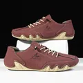 Chaussures décontractées bordeaux pour hommes avec semelle en caoutchouc ondulée - 38 / Bordeaux