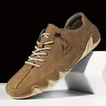 Chaussures décontractées marron en daim pour hommes avec semelle pieuvre et logo Salkin - 38 / Marron Jaune