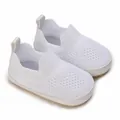 Scarpine da passeggio in rete bianca per neonati con suola morbida e traspirante - Bianco