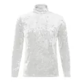 Camiseta de cuello alto para hombre en terciopelo blanco con textura suave de lujo - Blanco
