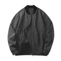 Chaqueta bomber gris oscuro para hombre con cremallera, cuello alto y puños elásticos - Gris oscuro