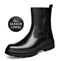 Bottines Martin Chelsea noires pour hommes avec doublure toutes saisons et semelle - Style Toutes Saisons