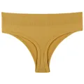Mutandine fitness da donna senza cuciture a vita media in un vivace giallo senape - Taglia M / Pantaloni e gonne / Giallo