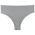 Nahtlose graue Sport-Slips für Damen mit mittlerer Taille und bequemem Rippbund-Design - M / Unterteile / Grau