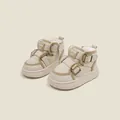 Warme beige Schneestiefel im koreanischen Stil mit Fleecefutter für Kleinkinder. - Beige