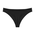 Professional seamless black sports thong with a low-rise waist and ribbed comfort band. - One Size / Bottoms / Black