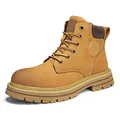 Durable classic yellow outdoor hiking Martin boots for men featuring a rugged lug sole - 39 / Wheat (Men)