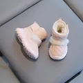 Soft pink toddler winter snow boots with warm faux fur lining and quilted leather finish - Pink
