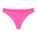 Seamless neon pink low-waisted thong for women's sports and fitness activities. - Rose Red