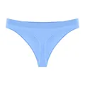 Light blue seamless low-waist thong, invisible sports underwear for women's fitness. - Blue
