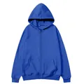 Felpa classica con cappuccio e zip blu reale con cerniera e tasche a marsupio. - Blu Zaffiro
