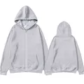 Sudadera clásica gris unisex con cremallera, capucha y tejido deportivo suave al tacto - S / Tops / Gris claro
