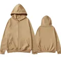 Sweat-shirt à capuche polaire kaki unisexe à fermeture éclair avec poches kangourou - Chameau