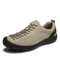 Comfortable men's khaki suede outdoor hiking shoes featuring a durable black rubber sole - 38 / Mountain Style Outdoor Shoes / Apricot