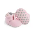 Cozy pink fleece baby walker shoes featuring anti-slip dotted soles and velcro straps - Inner Length 11cm (52g) / Pink