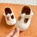 Scarpe primi passi Mary Jane classiche bianco crema per neonati con cinturino a T - 11cm (0-6m) / Bianco