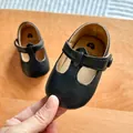 Classiche scarpe bebè Mary Jane nere con cinturino a T e suola morbida per primi passi - 11cm (0-6m) / Nero