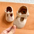 Scarpe Mary Jane neonato crema, eleganti scarpe stile principessa con suola morbida - 11cm (0-6m) / Albicocca