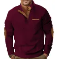 Detalle del tejido jacquard y tapeta de botones en contraste en polo color vino - Burdeos