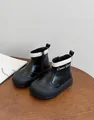 Botas Chelsea Martin modernas para niñas en contraste blanco y negro con detalle de texto - 23 / Negro