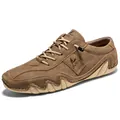 Chaussures décontractées pour hommes en marron avec semelle pieuvre et logo Salkin - Khaki