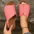 Detailed view showing pink wedge platform sandals for women on a textured stone surface - 38 / Pink