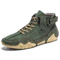 Stilvolle grüne Herren-Martin-Boots mit hohem Schaft und rutschfester Oktopus-Gummisohle - 38 / Grün