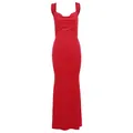 Elegante vestito lungo rosso senza maniche schiena scoperta attillato per donne - Taglia M / Vestiti / Rosso