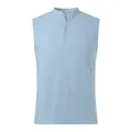 Men's casual light blue sleeveless henley shirt vest with stand collar and buttons - S / Tops / Sky Blue