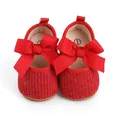 Elegante rote Babyschuhe für Mädchen mit großer Schleife für festliche Anlässe und Taufe - 11cm / Rot