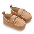 Mocassins classiques pour bébé à semelle souple en chameau avec mors en métal - Abricot