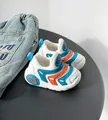 Leichte Caterpillar-Sneaker für Kleinkinder mit weicher Sohle für Baby-Lauflernschuhe - Beige-Blau