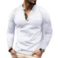 Detailed macro view of white waffle knit men's polo shirt with decorative collar pattern - S / Tops / White