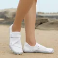 Quick-dry white breathable outdoor water shoes with non-slip soft sole for beach swimming - White