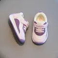 Toddler walking shoes in purple and pink breathable mesh with soft sole for baby girls. - Size 16 / Inner 12.5cm / Pink Purple