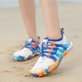 Vibrant non-slip children's water shoes for beach adventures and swimming activities - Size 26 (Inner Length 16.5cm) / White Blue