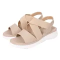Sandales plates pour femmes de style bohème avec brides croisées élastiques beiges - 36 / Abricot