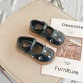 Schwarze Mary Jane Schuhe für Mädchen mit eleganter Stickerei und weicher Sohle - 21 / Schwarz