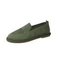Scarpe piatte da donna in maglia traspirante, comode slip-on nel colore verde oliva - Verde militare