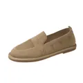 Mocassini slip-on traspiranti in maglia kaki comodi per donna - Kaki