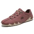 Lässige rötlich-braune Herrenschuhe im Martian-Stil mit rutschfester Oktopus-Gummisohle - 39 / Burgunderrot