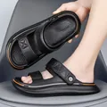 Duurzame zwarte herensandalen van EVA met dikke zachte zolen en antislip strandontwerp - Zwart
